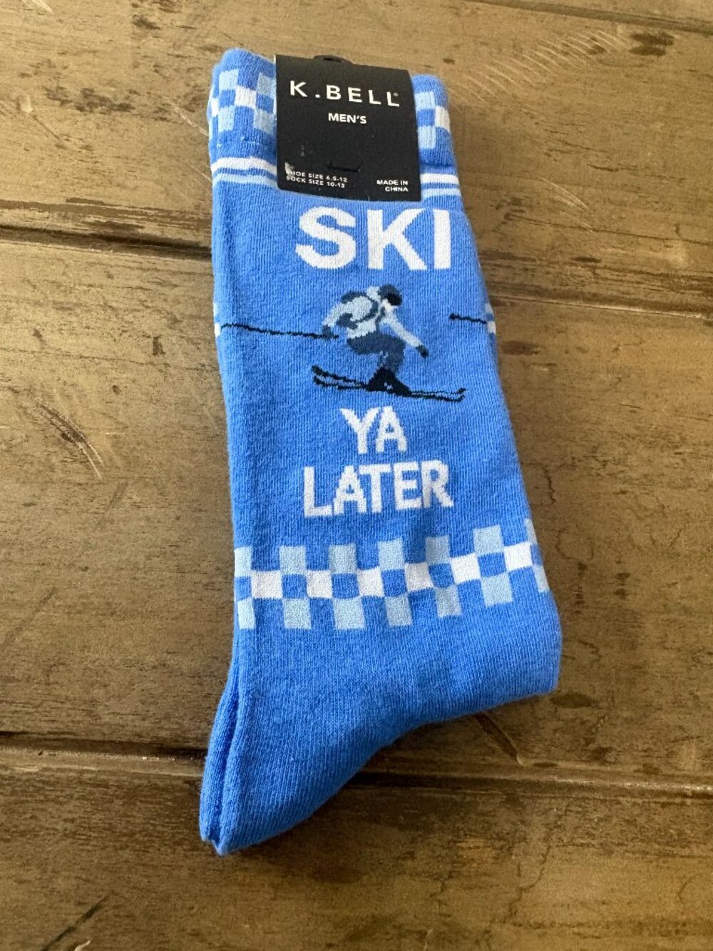 NWT K.Bell Mens Socks Ski Ya Later Shoe size 6.5-12